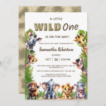 Vild ett Safari Jungle Animals Baby Shower