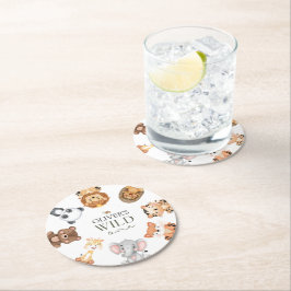 Vild ett safari-tema första födelsedag underlägg papper rund