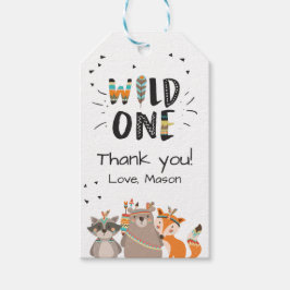 Vild ett stamträdsdjur för märkespojke presentetikett