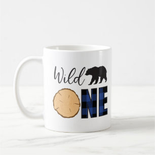 Vild Ett svart björnblått papp 1:a födelsedag Kaffemugg