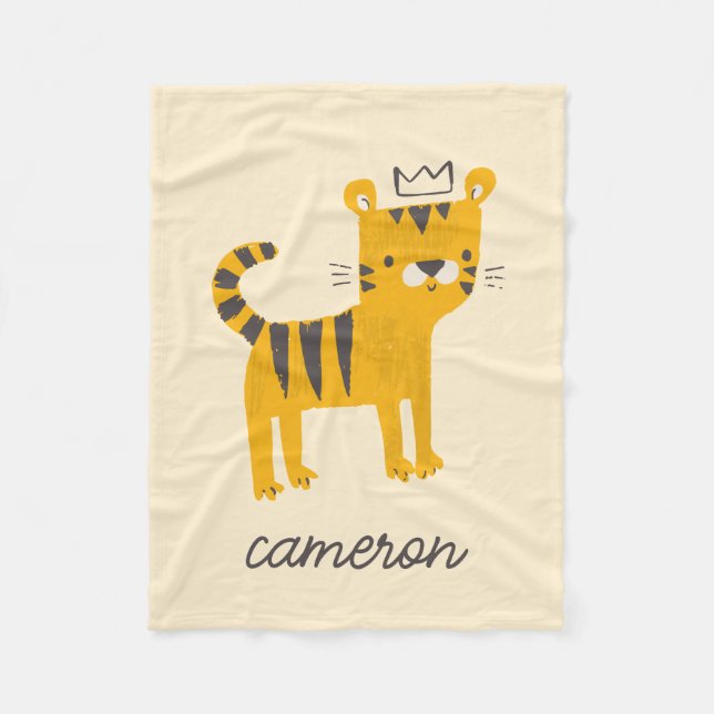 Vild ett tigerkatt fleecefilt (Framsidan)