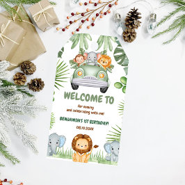 Vild Ett Tropiskt jungeldjur födelsedag Presentetikett