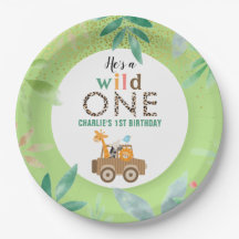 Vild Ett ungle Safari Animals 1:a födelsedag Party