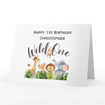 Vild Ett ungle Safari-djur första födelsedagen