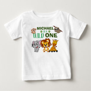Vild Ett ungle Safari-djur första födelsedagen T Shirt