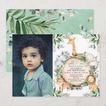 Vild Ett ungle Safari Party djur 1:a födelsedagen