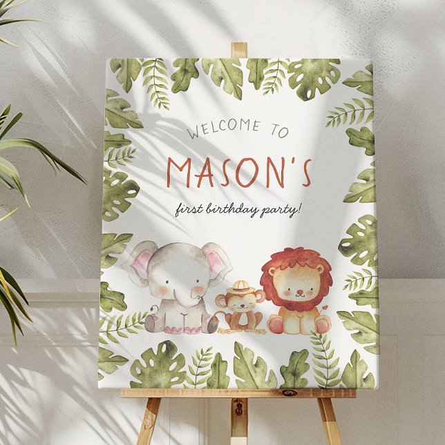 Vild Ett välkomsttecken för Safari Animal Födelsed Poster (Skapare uppladdad)