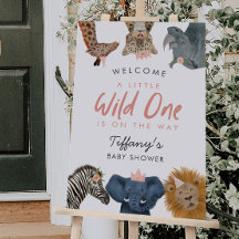 Vild ett välkomsttecken för safari-djur för babysk