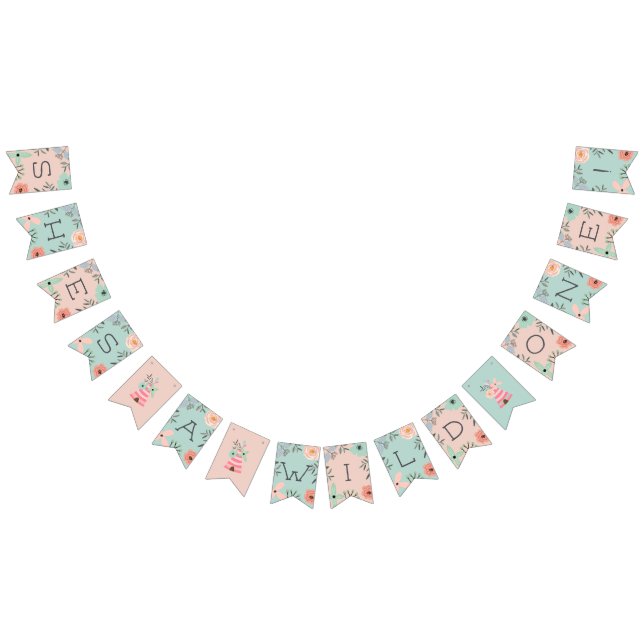 Vild ett | Woodland Boho Theme Första födelsedagen Vimplar (Alla)