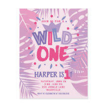 Vild ettan Djungeltema Flickas Första Födelsedag