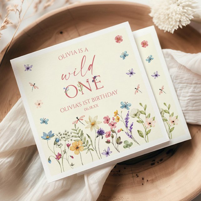 Vild Ettårsfest Med Vilda Blommor Pappersservett (Skapare uppladdad)