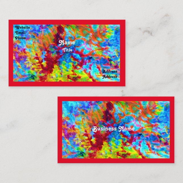 Vild Färgfyllt Affärskort Visitkort (Fram/baksida)