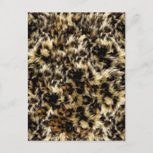 Vild Faux Päls Leopard Stil Camo Skriv ut Vykort