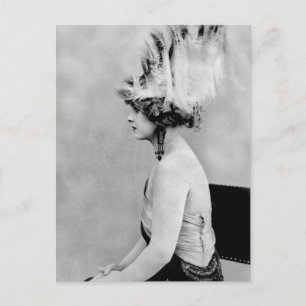 Vild Feather Hat, tidigt 1900-talet Vykort