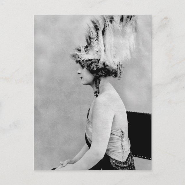 Vild Feather Hat, tidigt 1900-talet Vykort (Framsida)