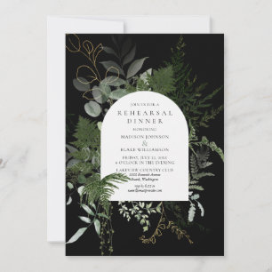 Vild Fern Greenery Bröllop Rehearsal Dinner Inbjudningar