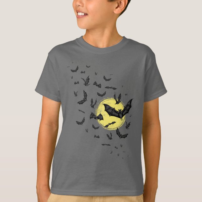 Vild Fladdermus Svarmt T Shirt (Framsida)