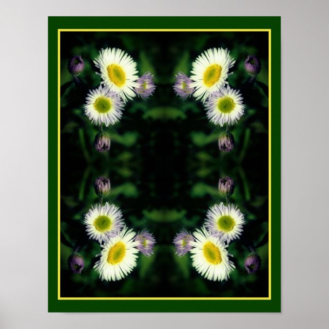 Vild Fleabane-Daisy Blunda Stäng upp Abstrakt Poster (Framsidan)