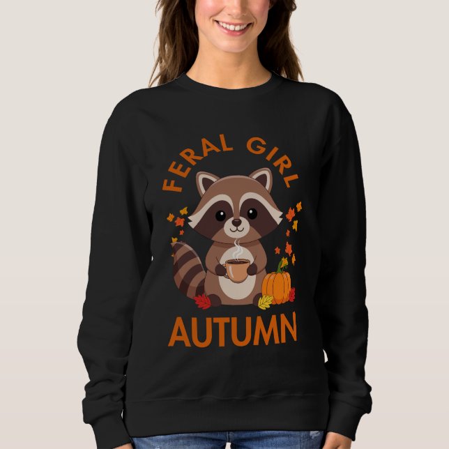Vild flicka Höst Pumpa Mysig stämning T Shirt (Framsida)