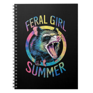 Vild Flicksommar Opossum Tie Dye Raccoon Anteckningsbok