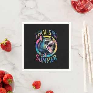 Vild Flicksommar Opossum Tie Dye Tvättbjörn Pappersservett
