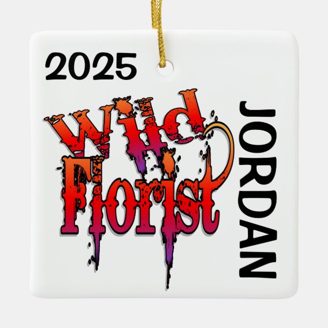 Vild Florist ANPASSNINGSBAR Julgransprydnad Keramik (Framsida)