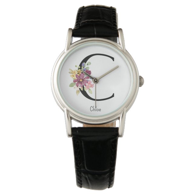 Vild Flower Alphabet C Watch Armbandsur (Framsida)