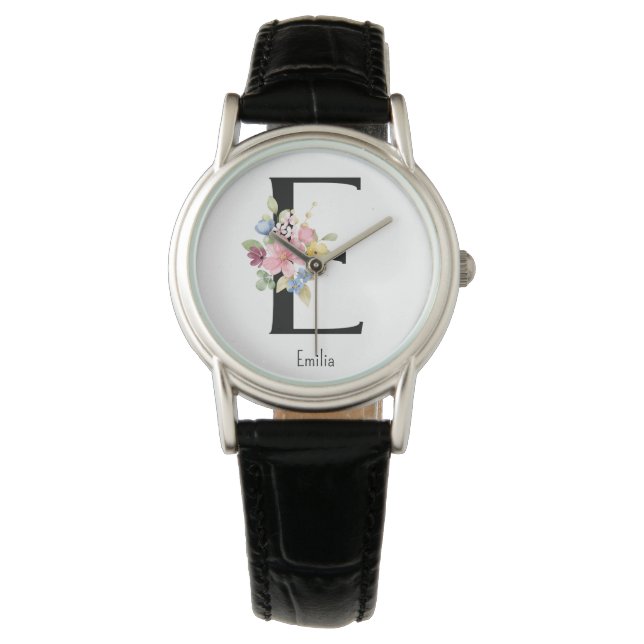 Vild Flower Alphabet E Watch Armbandsur (Framsida)