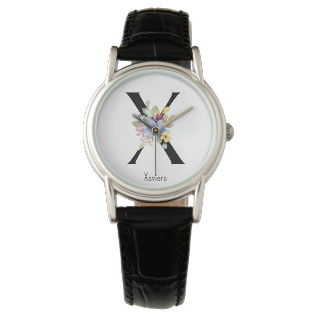 Vild Flower Alphabet X Watch Armbandsur (Framsida)