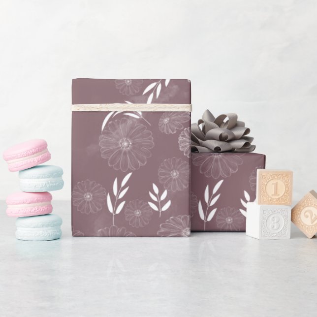 Vild Flower Doodles Mönster Presentpapper (Baby Shower)