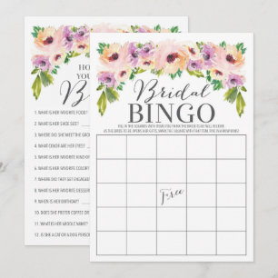 Vild Flower Dubbla Side Möhippa Game Inbjudningar