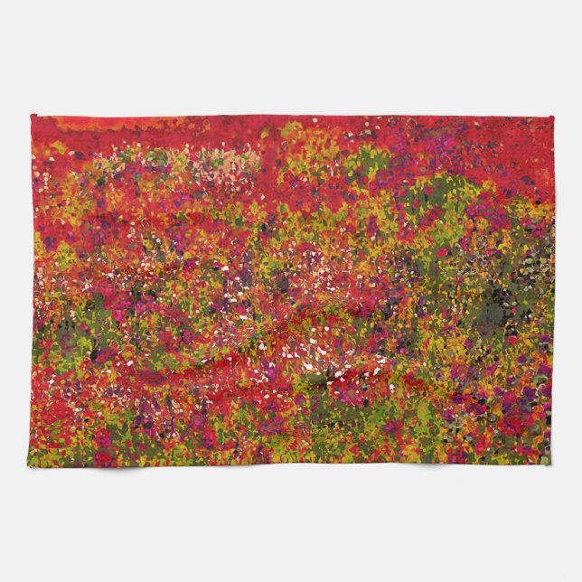 Vild Flower Fält Painting - kökshandduk (Horisontell)