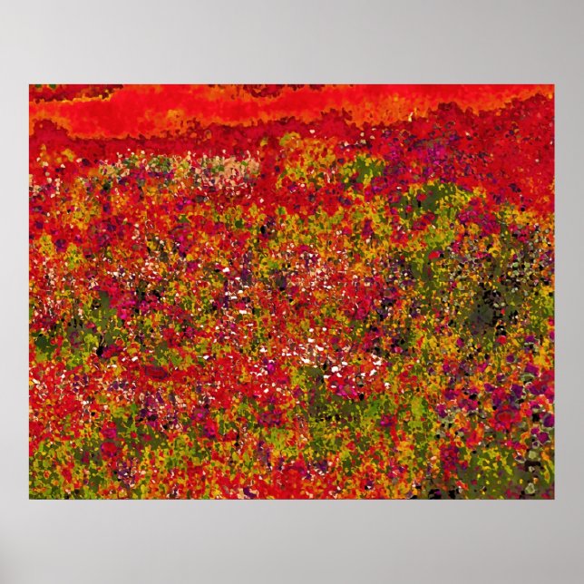 Vild Flower Fält Painting - Poster (Framsidan)