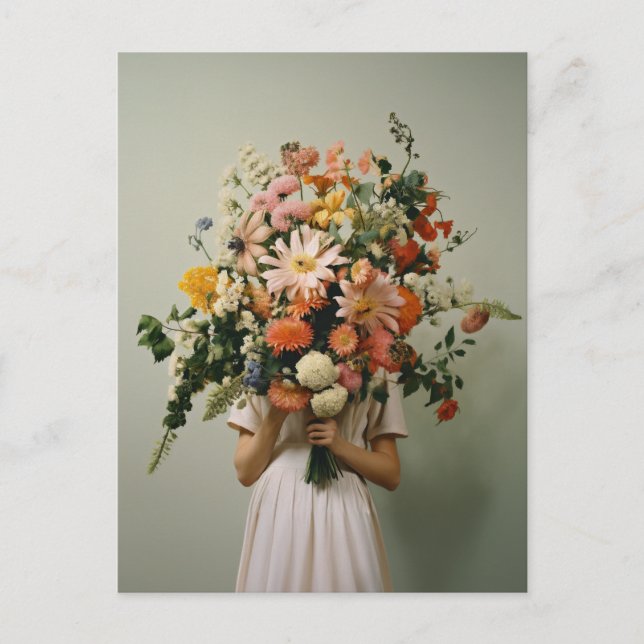 Vild Flower Girl Vykort (Framsida)