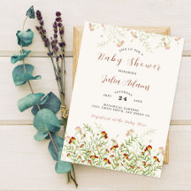 Vild Flower Gult Marigold Foliage Baby Shower