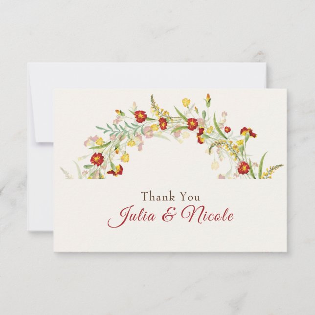 Vild Flower Gult Marigold Foliage Bröllop (Framsida)