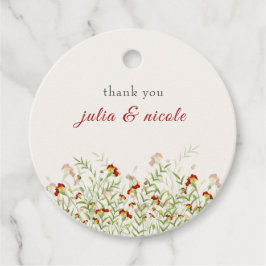 Vild Flower Gult Marigold Foliage Bröllop Gåvor Etiketter