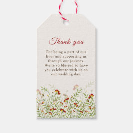 Vild Flower Gult Marigold Foliage Bröllop Presentetikett