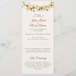 Vild Flower Gult Marigold Foliage Bröllop Program