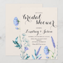 Vild Flower Lavender och Ivory Möhippa Inbjudningar