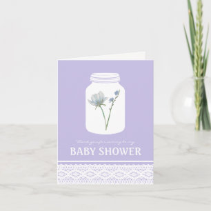 Vild Flower Mason Burk & Snöre Baby Shower Tack Kort