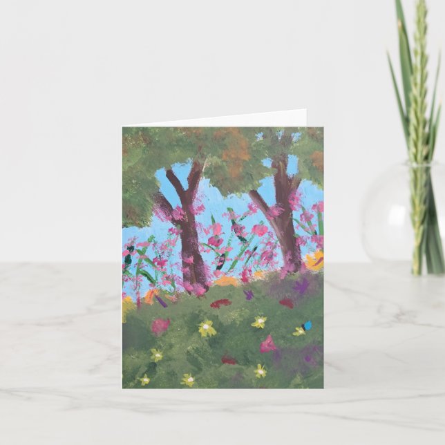 Vild Flower Note Card Tack Kort (Framsida)