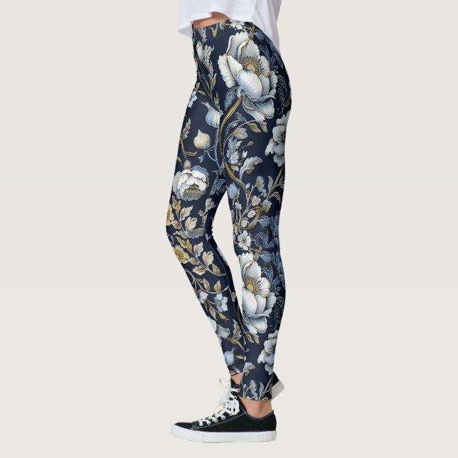 Vild Flowers à la William Morris Leggings (Vänster)