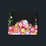 Vild Flowers Art Deco Canvastryck<br><div class="desc">Art deco stil vild blommor- inställda på en svart bakgrund för effekt. Ändra bakgrunden till färg för en annan effekt,  så har den angetts för en svart bakgrund</div>