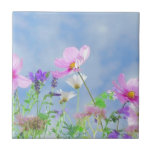 Vild Flowers Blå himmel Kakelplatta<br><div class="desc">Sida</div>