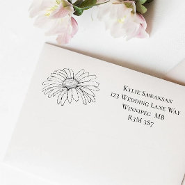 Vild Flowers Blommigt Blue Mushroom Självfärgande Stämpel