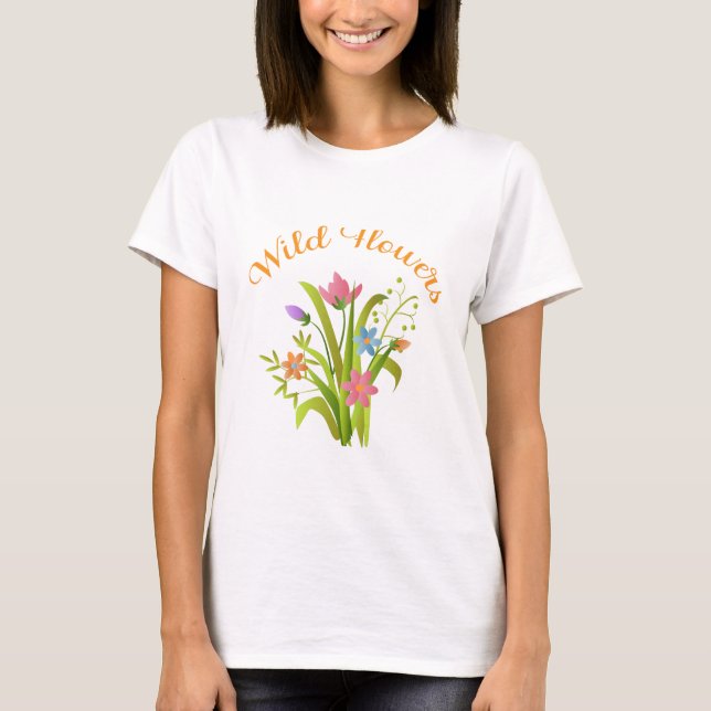Vild Flowers Blommigt Shirt T (Framsida)
