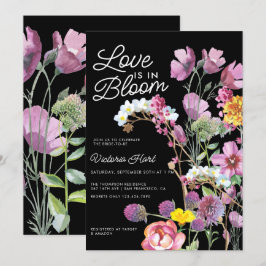 Vild Flowers | Boho Inbjudningskort för möhippan