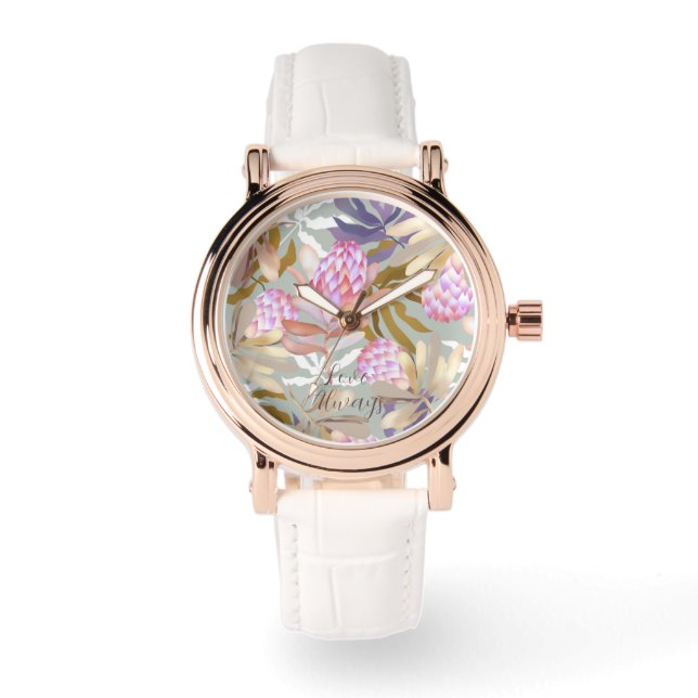 Vild Flowers Botanical Protea Armbandsur (Framsida)