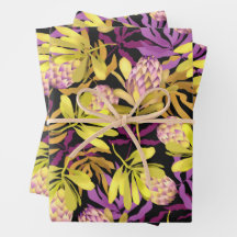 Vild Flowers Botanical Protea Wrapping Papprare La